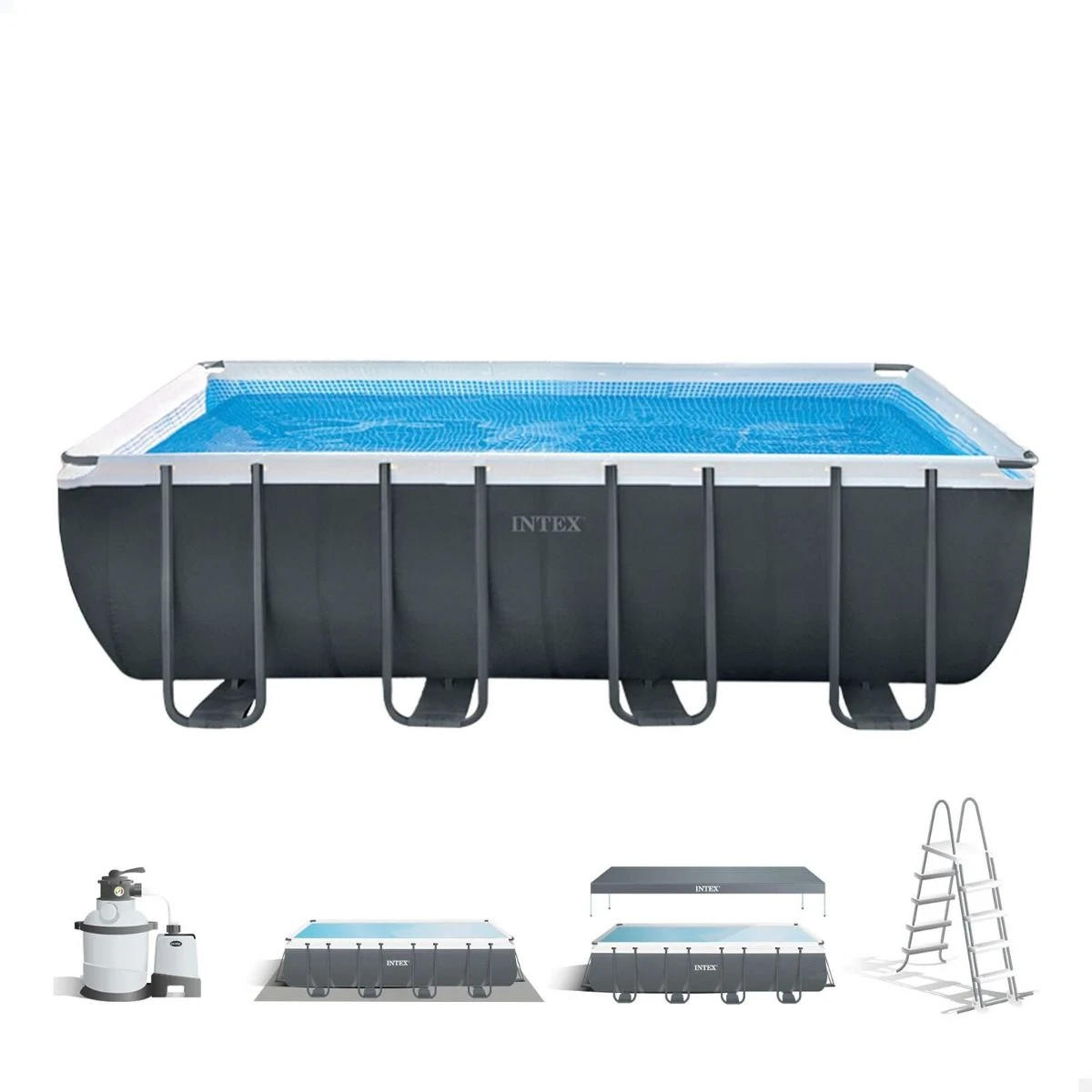 Intex 18ft X 9ft X 52" Ultra XTR Frame Pool Set With Filter Pump – Rectangular – Collection Only
