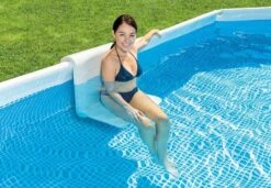 Intex Pool Foldable Seat Bench -Pool Supplies Shop 28053 in use