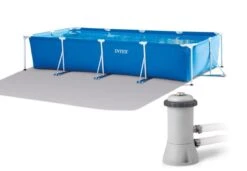 Intex 14ft 9." X 7ft 2⅝" X 33"Rectangular Frame Pool With Filter Pump – Collection Only