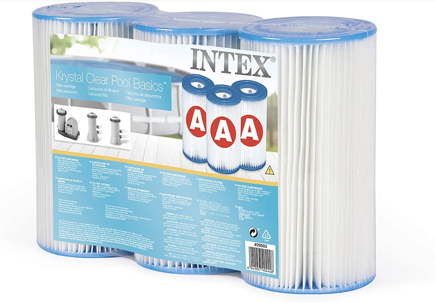 Intex 29003 Filter Cartridge - Type A (Tri-Pack)
