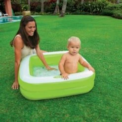 Intex Inflatable Play Box Pool - Green (1 - 3 Years) -Pool Supplies Shop 57100npg inflatable play box pool green 2