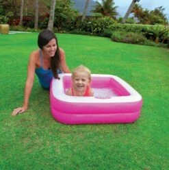 Intex Inflatable Play Box Pool - Pink (1 - 3 Years) -Pool Supplies Shop 57100npp inflatable play box pool pink 2