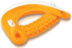 Intex Inflatable Pool Lounger | Sit' N Float - Orange (58" X 39")