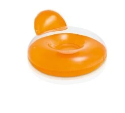 Intex Pool Float | Inflatable Pillow-Back Lounger - Orange (54" X 48")