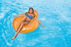 Intex Pool Float | Inflatable Pillow-Back Lounger - Orange (54" X 48") -Pool Supplies Shop 58889euo orange 3