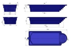Fibreglass Pool Manhattan 27'6" X 10'6" Complete Kit (Metallic Finish) -Pool Supplies Shop 7012292m manhattan fibreglass pool dimension drawings