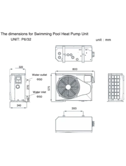 Hydro-Pro Pool Heat Pump Type P6/32 5.81kW| COLLECTION ONLY -Pool Supplies Shop dimensionsscreenshot 2020 09 11 at 22.46.33 1