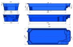 Fibreglass Pool Houston 31'2" X 12'4" Complete Kit (Pastel Colour) -Pool Supplies Shop houstonp fibreglass pool dimension drawings
