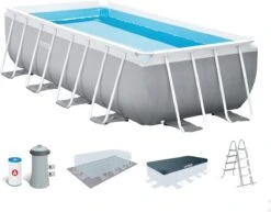Intex 16ft X 8ft X 42" Prism Frame Pool Set With Filter Pump – Rectangular- Collection Only