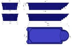 Fibreglass Pool Korsyka 29'6" X 12'2" Complete Kit (Metallic Finish) -Pool Supplies Shop korsykam fibreglass pool dimension drawings