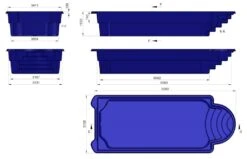 Fibreglass Pool Korsyka 29'6" X 12'2" Complete Kit (Pastel Colour) -Pool Supplies Shop korsykap fibreglass pool dimension drawings