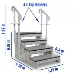 Swim Spa Steps - Grey -Pool Supplies Shop ssstepsg swim spa steps grey 3