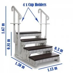 Swim Spa Steps - Mocha -Pool Supplies Shop ssstepsm swim spa steps mocha 3